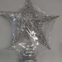 Resinta 8 Inch Metal Glittered Christmas Tree Topper Hallow Wire Star Topper for Christmas Tree Ornament (Silver)