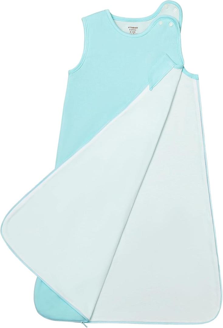0.5 TOG Rayon from Bamboo Sleep Sack, 2-Way Zipper Dual Layers Baby Wearable Blanket for Infant/Toddler, Shower Gift (Pastel Blue)