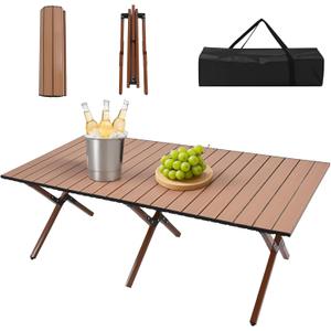 Camping Table High Load Bearing Metal Folding Portable Picnic Table for Outdoor BBQ Beach, 26 x 7.09 x 7.09 inches