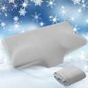 Hahafelt Cooling Cervical Neck Pillowcase for Pain Relief (Only Pillowcase) Ergonomic Pillow Case with Zipper Cool Memory Foam Pillow Cover for Side Back Stomach Sleepers(2 in 1 Style,Gray)