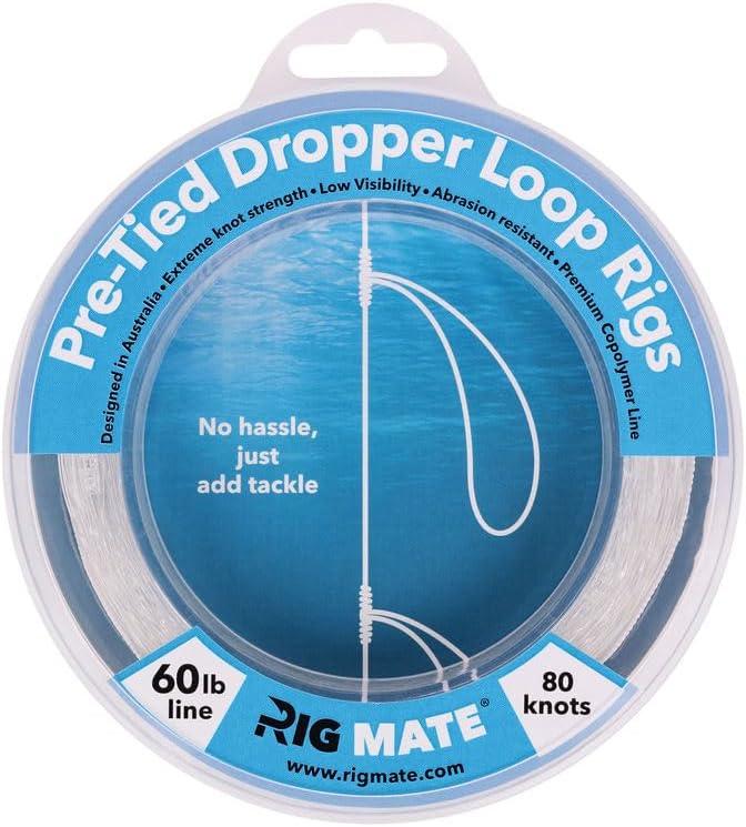 60lb Rig Mate Pre-Tied Dropper Loop Rig. Fishing Line. Original (80 Loops)