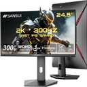 SANSUI 24.5 Inch Gaming Monitor QHD 1440P 300Hz 240Hz, 1ms Fast IPS Computer Monitor, 2 HDMI 2.1 Up to 300Hz, 2 DP 1.4 Up to 300Hz, 130% sRGB Eye Care VESA Support (DP Cable Included ES-G25F6Q Pro)