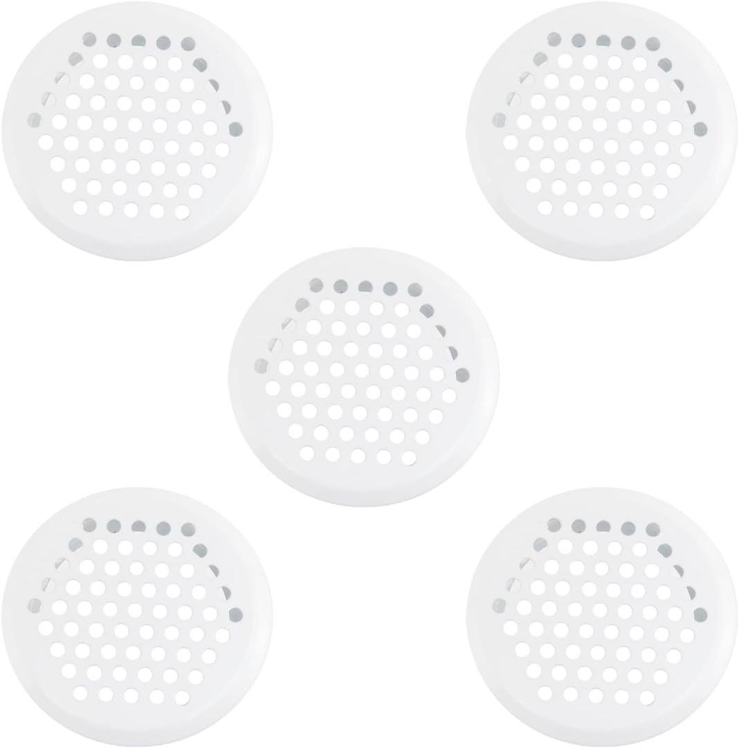 Antrader Louver Vents, 5 Pcs Stainless Steel Round Mesh Hole 2inch,White