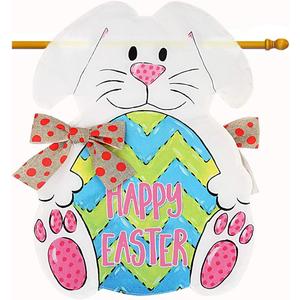 Spring Super Easter Bunny Eggs Garden Flag Welcome Home banner Double Sided Home decor Yard Garden Outdoor holiday Decorating 28" x 40"