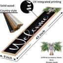 TQianJiang Farmhouse Outdoor Welcome Sign for Front Porch Standing 45"9" for Entryway Front Porch Outside Decor Standing Vertical Hanging Tall Rustic Leaner Wood Framed (Wood Black)