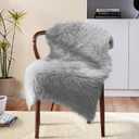 Ciicool Faux Sheepskin Rugs Soft Faux Fur Rug Grey Fluffy Chair Couch Cover Furry Rug for Bedroom Floor Sofa Living Room 2x3 Feet