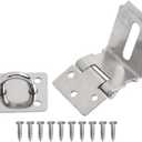 Practical Lock Plate with Corner Buckles 1 Pcs 5 Inches Left and Right Open Silver Thickened 1Pcs(5inch)