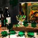 Oudain 6 Pairs St. Patrick's Day Irish Green Shamrock Sunglasses Green Leprechaun Costume Glasses St. Patricks Day Accessories Shamrock Irish Clover Sunglasses for Costume Accessories