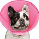 Queenmore Soft Dog Cone Collar,Comfortable Dog Cones for Medium Dogs/Cats to Stop Licking After Surgery,Comfy Cone for Dogs, Neuter Recovery Ecollars of Shame Alternatives,Pink, M