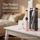 USB Rechargeable Cordless Curling Iron & Straightener 2-in-1, Mini Travel Hair Styler with Dual Temperature Settings, Ceramic Portable Curling Wand for On-The-Go Touch-Ups(Gold)