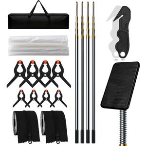 MAYOKEN 4 Pack 16FT Dust Barrier Poles Dust Containment System Construction