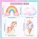 Honoson 4 Pcs 27.9" x 28.5" Large Rainbow Unicorn Birthday Party Decorations Cardboard Cutouts, Unicorn Themed Party Supplies Backdrop Standup Lawn Yard Signs for Baby Shower Decor Photo Booth Props, 21.65 x 29.53 inches