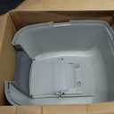 IRIS USA Cat Litter Box Large with Front Door Flap, Covered Enclosed Litter Box Enclosure with Scoop, Handle & Buckles for Portability & Privacy, Hidden Litter Pan, Gray