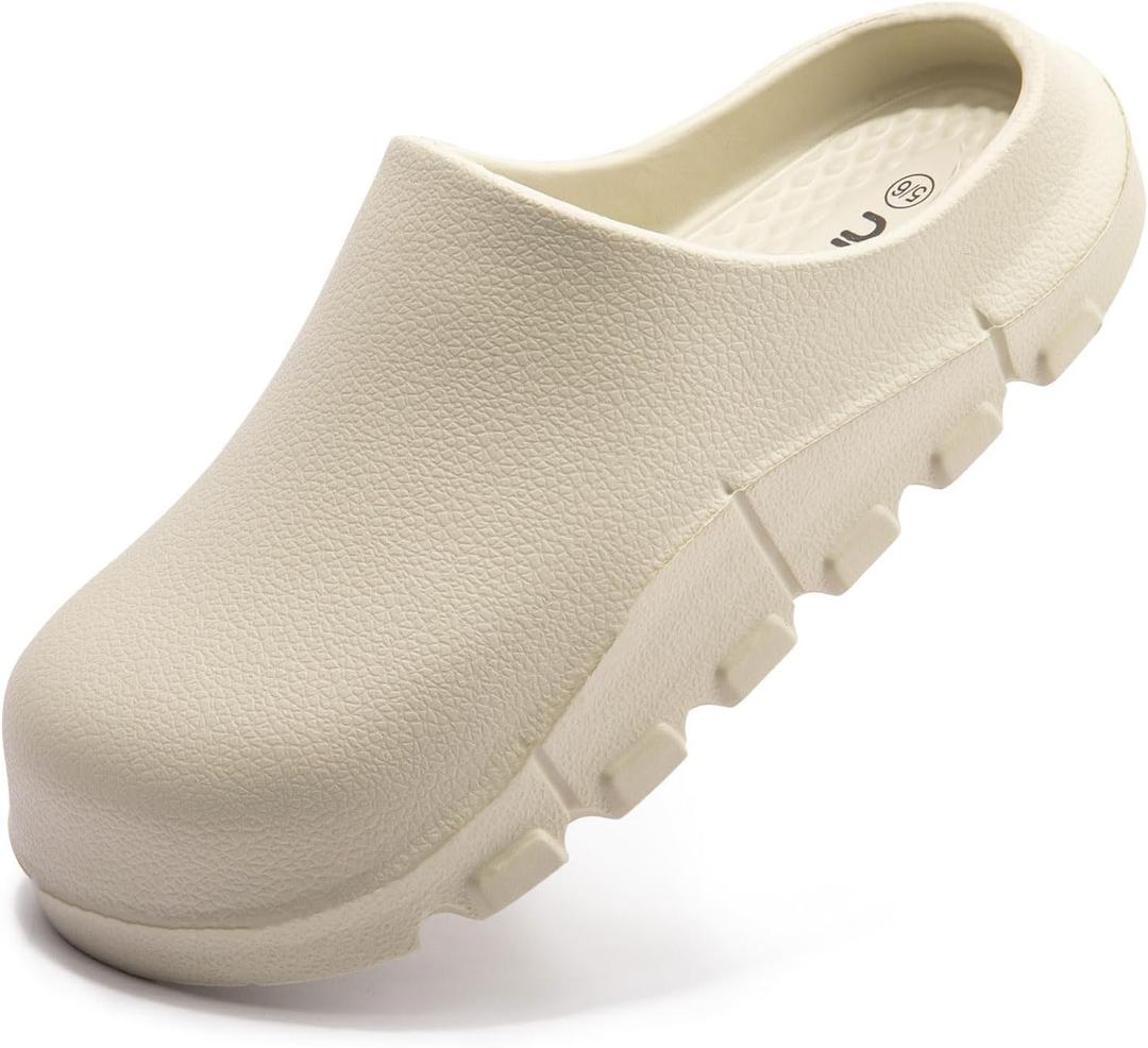 Women's Arch Support EVA Garden Shoes for Women - Comfort Waterproof Slip-on Outdoor Beach Mules Sandal Ladies Classic Closed Toe Clogs (Beige), 9/10
