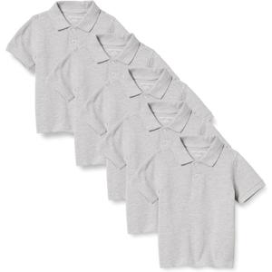 Amazon Essentials Boys and Toddlers' Short-Sleeve School Uniform Pique Polo Shirts, Multipacks (3T, Grey Heather)