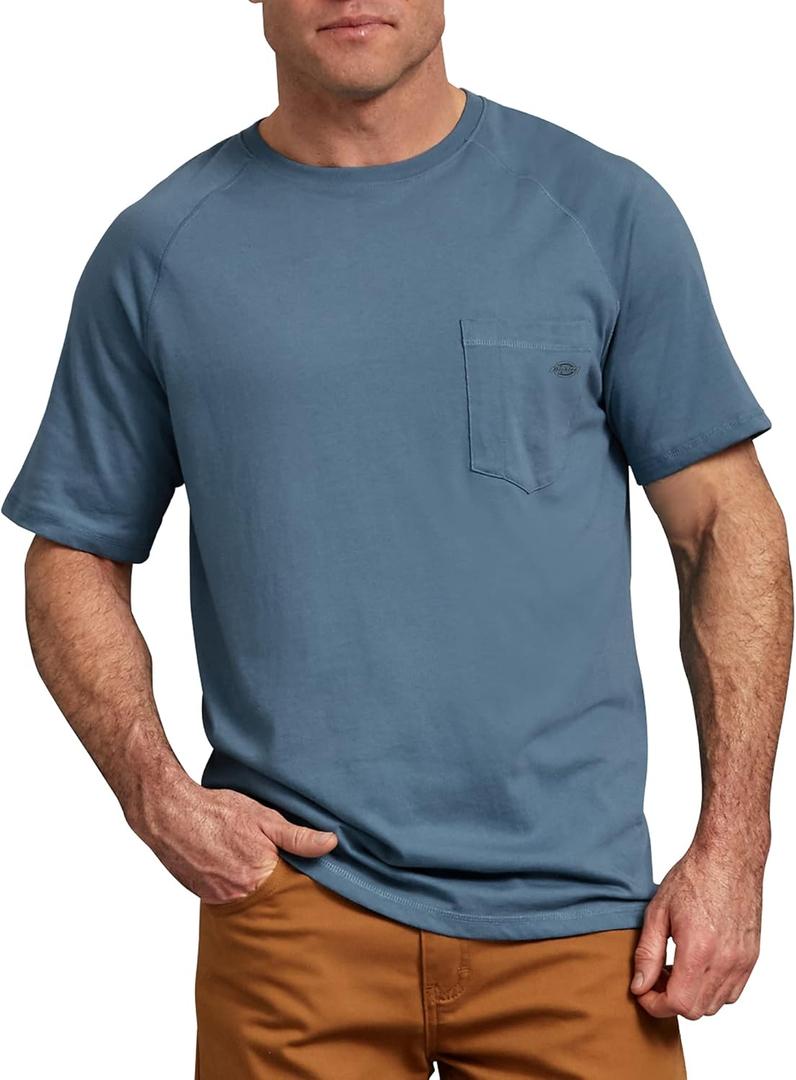 Dickies mens Short Sleeve Performance Cooling Tee Big-tall Shirt, Dusty Blue, 3XLT US