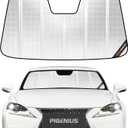 Windshield Sun Shade for Lexus 2014-2020 Lexus IS200t, IS250, IS300, IS350, ISF. Reflective Aluminum Film Front Window Sunshade - BLAZBLOCK (Classic Shiny Silver)