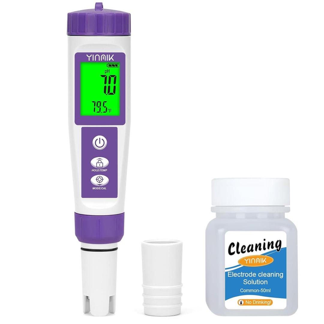 Hydrogen Water Tester, TDS Meter Digital Water Tester, ORP Meter for Drinking Water, YINMIK 6 in 1 pH Meter for Kombucha, PPM pH EC Tester for Hydroponic, H2 Meter for Hydrogen Water Tablet