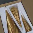 Spiral Resin Christmas Tree Decorations, 3 PCS Tabletop Small Christmas Trees for Desk Decor, Small Fake Christmas Tree, Gold Home Decor, Xmas Table Centerpieces Winter Mantel Decor (Set of 3)