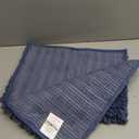 Yimobra Bathroom Rugs Non Slip Washable - Ultra Soft Absorbent Chenille Bath Mat, Quick Dry Shaggy Floor Carpet for Tub Shower, Denim Blue Home Decor Accessories, 24x17 Inch