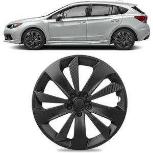 Hubcap Wheel Hub Cover for Subaru Impreza 2017 2018 2019 2020 2021 2022 2023 Accessories, OEM Style Custom Replacement Wheel Cap Tire Hub Lossless Installation Hub Cap, Matte Black 16 Inch 1PC