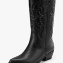 DREAM PAIRS Women's Cowboy Boots Pull On Cowgirl Boots Mid Calf Western Boots 9
