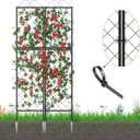 Zhongma 2 Pack Metal Garden Trellises for Climbing Plants, 77.2 Inch Tall Metal Fence Plant Support Trellis for Flower and Vagetable
