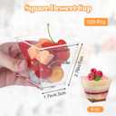 100 Pack 8 Oz Appetizer Cups, Charcuterie Cups, Mini Square Dessert Cups, Jello Cups, Pudding Cups, Parfait Fruit Cups Plastic Disposable Dessert Cups for Party Wedding Bridal Shower Catering Supplies