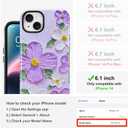 KANGHAR Cute Case for iPhone 14 Case for Women Girls [Compatible with MagSafe] Purple & White Oil Painting Floral Print Pattern Design, Aesthetic Girly Flowers Magnetic Protective Phone Cover