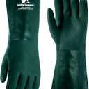 Wells Lamont Heavy Duty 14 PVC Coated Work Gloves | Chemical & Liquid Resistant, Cotton Lined | Men's Large (167L) (2 Count (Pack of 1))
