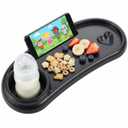 Li&Zhao Universal Stroller Snack Tray 3-in-1 Detachable Stroller Snack Tray Attachment with Secure Phone Holder, Spill-Proof Cup Holders Compartments, Easy-Clean Universal Snack Tray for Stroller