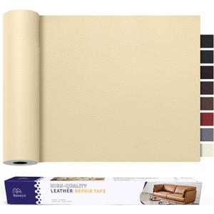 Besezx Leather Repair Kit, 30inx16in, 1pc, Rectangular, Traditional Style, Self-Adhesive, Waterproof, Wear-Resistant, Scratch-Resistant, Beige (30 in x 16 in, Beige-Litchi Grain)