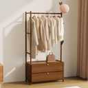 Upgraded Hanging Rack Clothing Rack with Drawers,Solid Thickened Clothes Racks with Shelves,27.6inch Width Closet with Drawers,Clothes Racks for Hanging Clothes,Short Closet Dresser