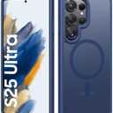 BXYJY for Samsung Galaxy S25 Ultra Magnetic Case, Slim Compatible with MagSafe & Wireless Charging, Military Grade Drop Proof, Translucent Silicone Men Women Protective Case for Galaxy S25 Ultra, Blue