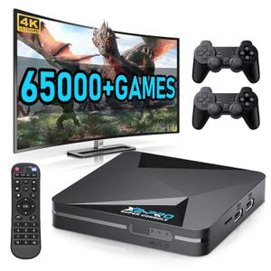 Kinhank Retro Game Console Super Console X2 Pro Built-in 65000+ Games, Video Game Console Android 9.0/Emuelec 4.6, S905X2 Chip, 4K UHD Output,2.4G/5G, BT 5.0