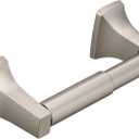 Moen Contemporary Brushed Nickel Toilet Paper Holder, Modern Wall Mounted Toilet Roll Holder, P5050BN (1 Count (Pack of 1))