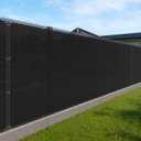 Privacy Fence Screen 6' x 12' Heavy Duty Windscreen Fencing Mesh Fabric Shade Net Cover for Outdoor Wall Garden Yard Pool Deck, Black