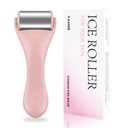 MAANGE Ice Roller for Face 1 Piece Stainless Steel Facial Roller Ice Face Roller for Puffiness,Migraine,Pain Relief and Skin Care (Pink)