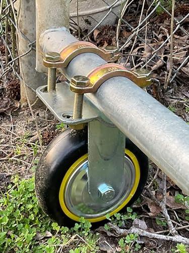 Gate Wheels for Metal Tube Gate - 6" Farm Gate Wheel for Metal Swing Gate Fence Support - 1 Pack