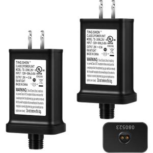 Enhon 2 Pack 29V Class 2 LED Power Supply, UL Certified Transformer Replacement, IP44 Waterproof Low Voltage US Plug Adapter for String Light Christmas Xmas Tree Light, Black (TS-26WL29V)