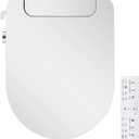 Electric Bidet Toilet Seat, Round, Warm Water with Air Dryer, Heated Seat and Slow Close Lid, Front and Rear Wash, LED Nightlight, Wireless Remote, White, 101D