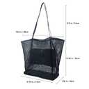 WuliTown Mesh Beach Tote Womens Shoulder Handbag,Elegant Beach Tote Bag,Stylish and Lightweight Summer Essential (Black)