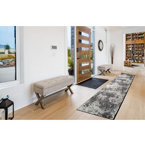 ShadesU Custom Size Abstract Design Non-Slip Hallway Runner Rug Carpet Low-Pile 0,3" Non Slip Backed (Black Color, 31inch Wide x 8ft Length)