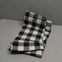 Smiry Rectangle Picnic Table Cloth, Elastic Waterproof Fitted Vinyl Tablecloths, Flannel Backed Buffalo Plaid Table Covers for Dining, Camping, Outdoor (Black and White, 30" x 60")