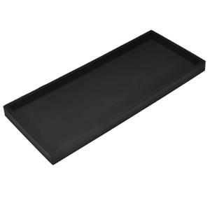 DNC Bathroom Counter Tray, 11.8" Silicone Vanity Tray, Kitchen Sink Soap Tray for Dish Holder Dispenser Countertop Toilet Tank Desk Organizer Black