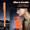 OOK for iPhone 17 Pro Case Orange Case Cute Flower Floral Design | Soft TPU Full Camera Lens Anti-Drop Anti-Scratch Shockproof Protective with Screen Protector, Gift giving & daily matching
