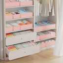 DIMJ Drawer Organizer Clothes Storage - 18 Pack Baby Dresser Organizer for Nursery, Foldable Closet Drawer Organizer Bins for Bedroom Organization, Fabric Storage Dividers for Socks, Underwears, Bras