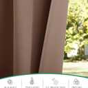 2 x StangH 2 Panels Detachable Top Outdoor Curtains for Porch, Blackout Waterproof Solar Curtains Summer Heat Winter Chill Insulating Shades for Pergola Sliding Glass Door, Tan, W52 x L108