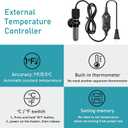 Small Submersible Aquarium Heater,Adjustable Mini Fish Tank Heater 25/50/100/150/200/300 Watts with External Temperature Controller, LED Display, Smart Memory, Used for 1-60 Gallons (50W)