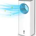 Evaporative Air Cooler-3-in-1 Portable Air-Cooling Fan, Instant Cool & Humidify with 3 Speeds, No Noise Tower Fan, No Dust, 3 Modes, 8H Timer, Bladeless Fan for Large Room Office 